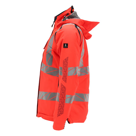 Mascot 19045 449 22210 Winter Jacket Hi Vis Red Dark Navy Left