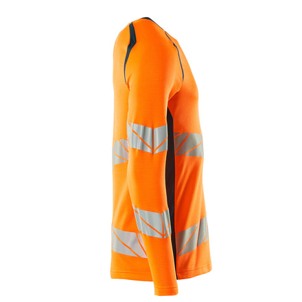 Mascot 19081 771 1444 T Shirt Long Sleeved Hi Vis Orange Dark Petroleum Right