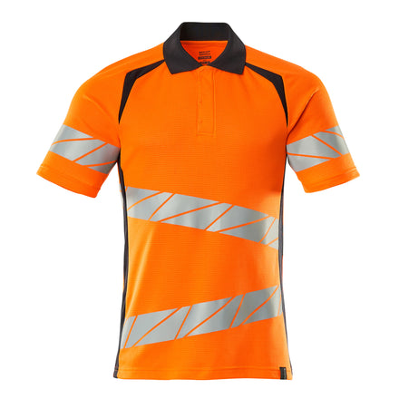 Mascot 19083 771 14010 Polo Shirt Hi Vis Orange Dark Navy Front