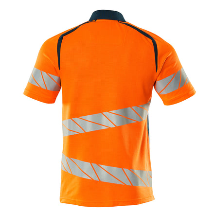 Mascot 19083 771 1444 Polo Shirt Hi Vis Orange Dark Petroleum Back