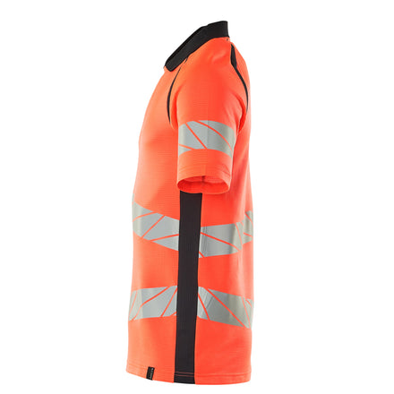 Mascot 19083 771 22210 Polo Shirt Hi Vis Red Dark Navy Left