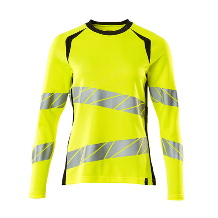 Mascot 19091 771 1709 T Shirt Long Sleeved Hi Vis Yellow Black Front