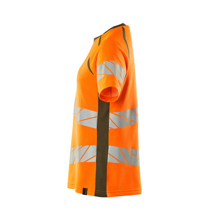 Mascot 19092 771 1433 T Shirt Hi Vis Orange Moss Green Left