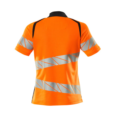 Mascot 19093 771 14010 Polo Shirt Hi Vis Orange Dark Navy Back