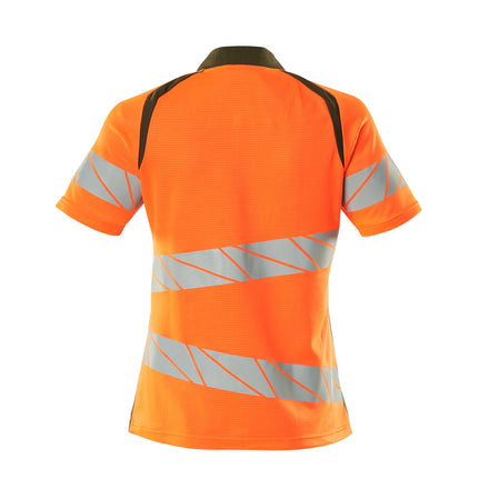 Mascot 19093 771 1433 Polo Shirt Hi Vis Orange Moss Green Back