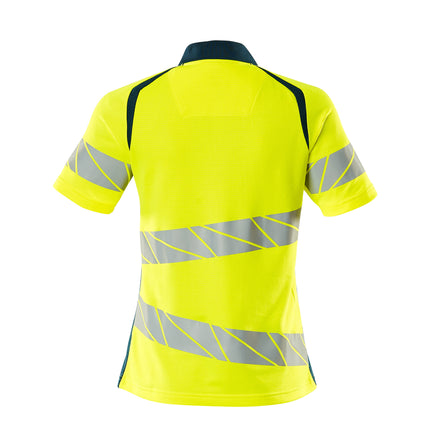 Mascot 19093 771 1744 Polo Shirt Hi Vis Yellow Dark Petroleum Back