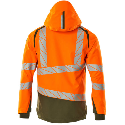 Mascot 19301 231 1433 Outer Shell Jacket Hi Vis Orange Moss Green Back