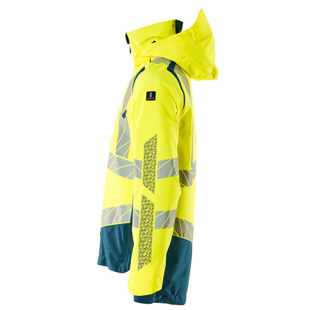 Mascot 19301 231 1744 Outer Shell Jacket Hi Vis Yellow Dark Petroleum Left