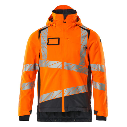 Mascot 19335 231 14010 Winter Jacket Hi Vis Orange Dark Navy Front