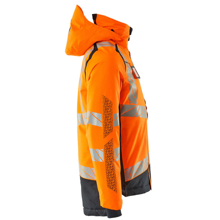 Mascot 19335 231 14010 Winter Jacket Hi Vis Orange Dark Navy Right