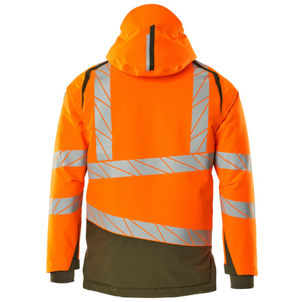 Mascot 19335 231 1433 Winter Jacket Hi Vis Orange Moss Green Back