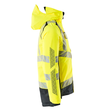 Mascot 19335 231 17010 Winter Jacket Hi Vis Yellow Dark Navy Right