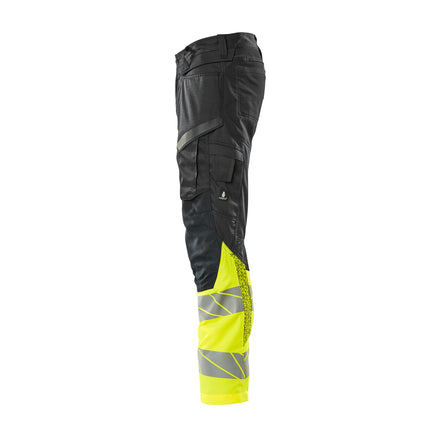 Mascot Accelerate Safe 19679-236-0917 Trousers With Kneepad Pockets - Black/Hi-Vis Yellow