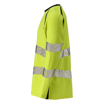 Mascot 21381 327 17010 T Shirt Long Sleeved Hi Vis Yellow Dark Navy Left