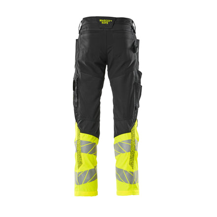 Mascot Accelerate Safe 19679-236-0917 Trousers With Kneepad Pockets - Black/Hi-Vis Yellow