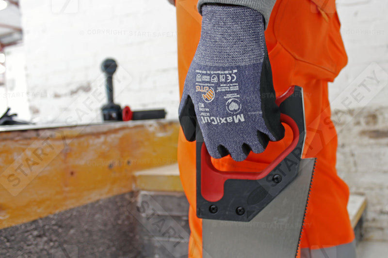 Construction Worker Wearing Protective Gloves