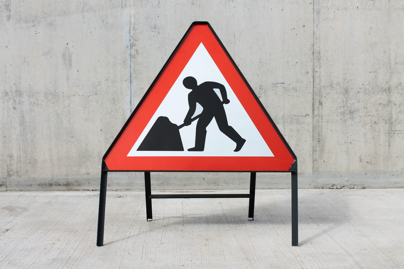 Metal Temporary Sign Men At Work