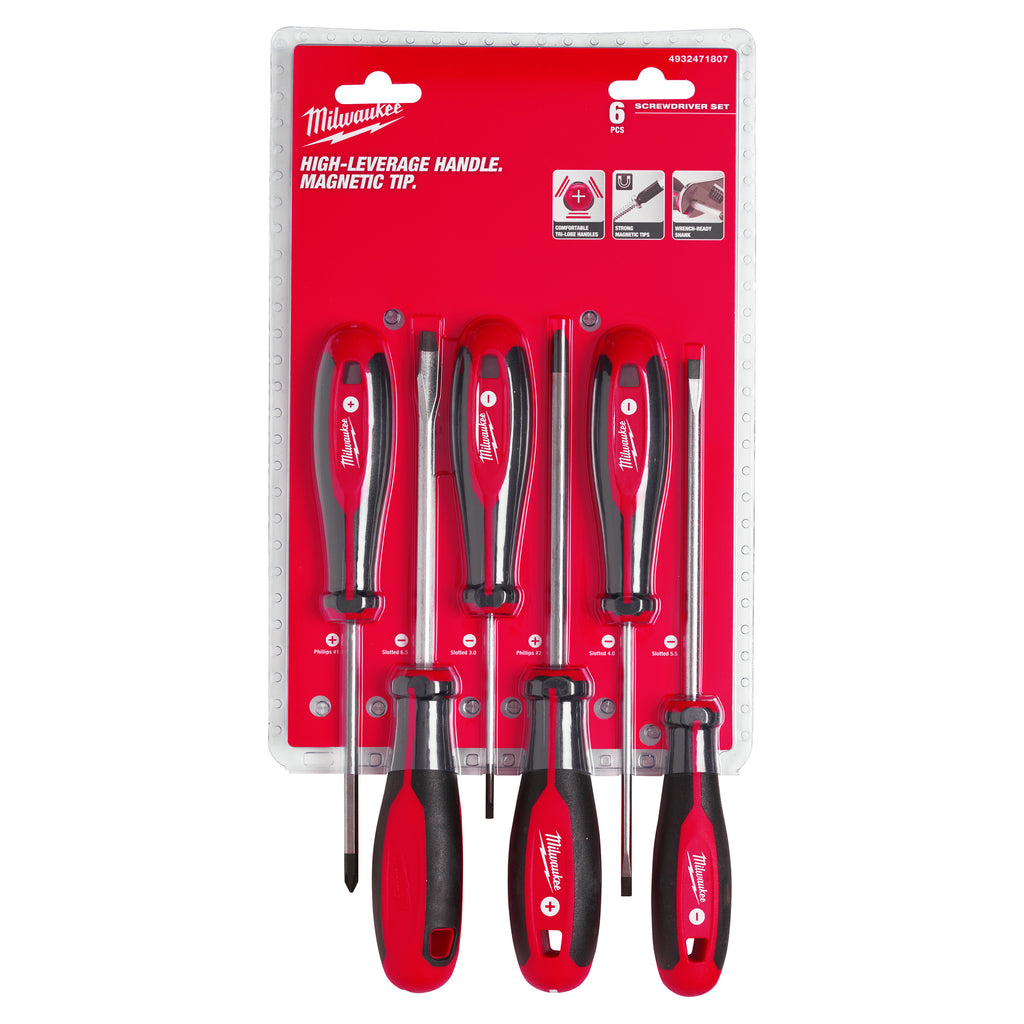 Milwaukee 6 Piece Tri-Lobe PH / SL Screwdriver Set - 4932471807