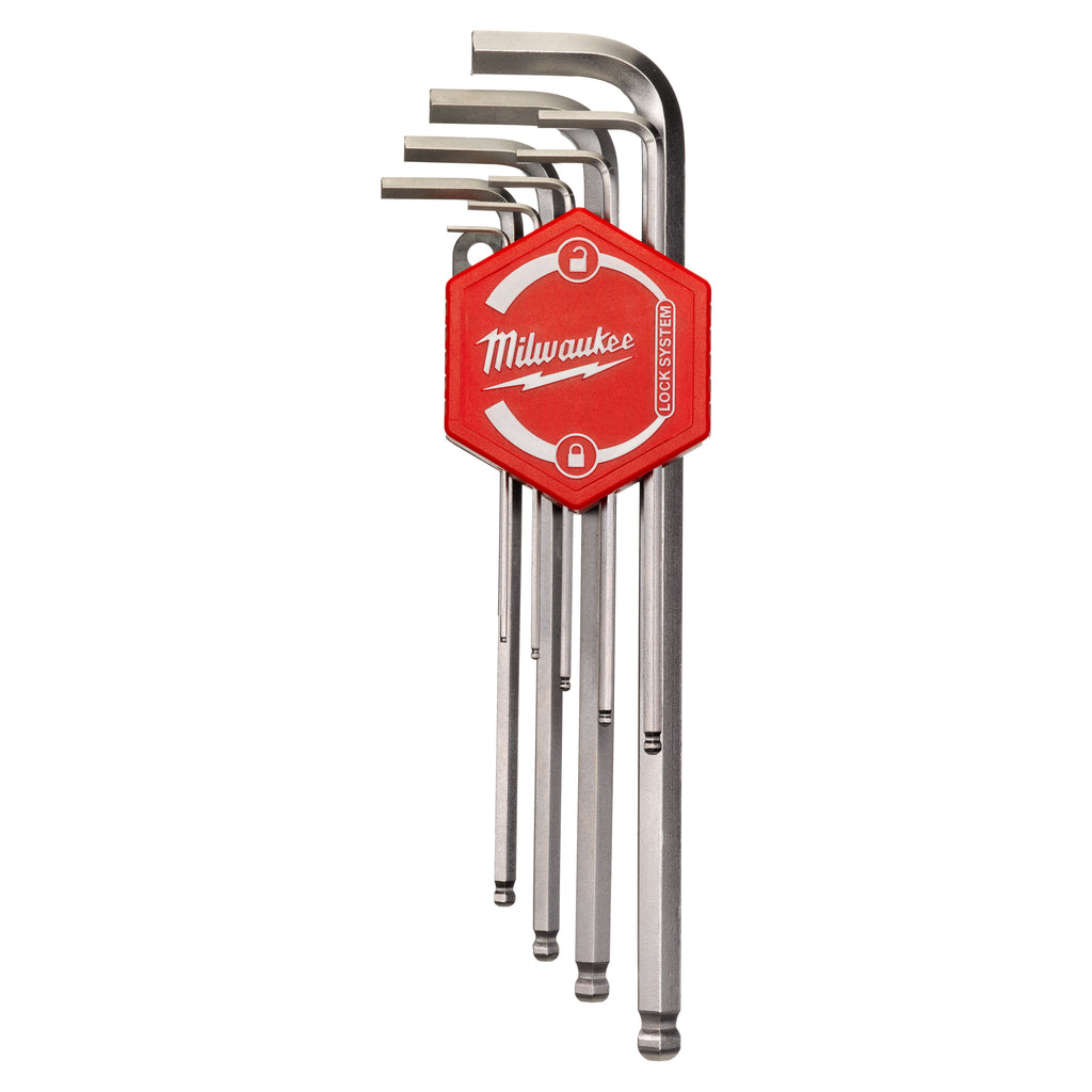 Milwaukee 9 Piece Metric L-Form Hex-Key Set Inc. Storage Clip - 4932478621