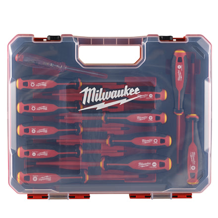 Milwaukee 12 Piece Tri-Lobe VDE PZ PH SL TX Screwdriver Set Inc. Hard Case - 4932479095