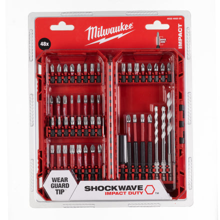 Milwaukee Shockwave 48 Piece Impact & Drill Bit Set Inc. Case - 4932492005