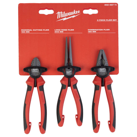 Milwaukee 3 Piece Plier Set - 4932492773