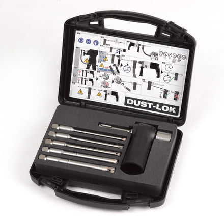 Milwaukee 6 Piece SDS+ Dust-Lok Dustless Drill Bit Set Inc Bits, Vacuum Adaptor & Case - 4932471162