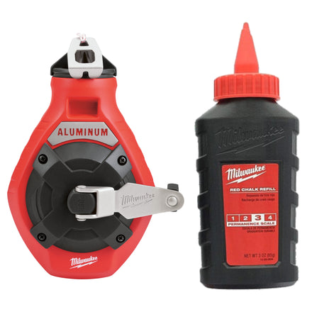 Milwaukee 30m Fine Line Chalk Reel With Blue Or Red Chalk