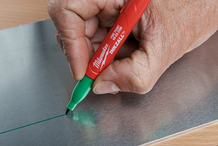 Milwaukee INKZALL Marker Pen Fine Tip 4 Pack Green, Blue, Red & Black - 48223106