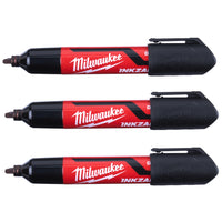 Milwaukee INKZALL Chisel Tip Marker Pen Large Black 3 Pack - 4932471554