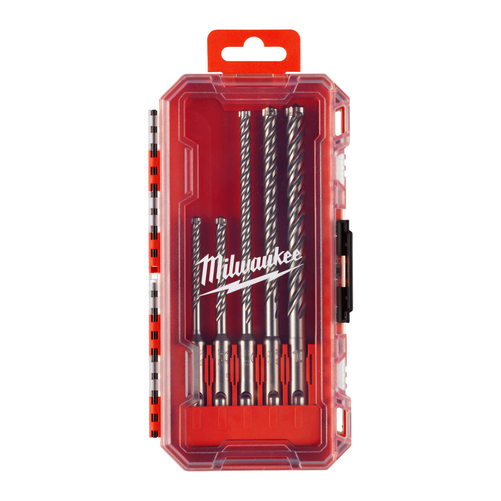Milwaukee SDS+ MX4 Masonry Bit 5 Piece Drill Set Inc. Case - 4932498298