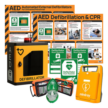 Mindray C1A Automatic External Defibrillator Bundle with AED Responder Kit & HypaGuard Indoor Cabinet