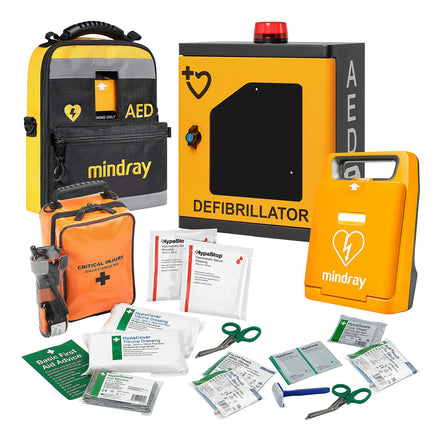 Mindray C1A Automatic External Defibrillator Bundle with HypaStop Bleed Control Kit & HypaGuard Indoor Cabinet
