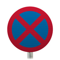 No Stopping Post Mounted Sign - Diagram 642 R2/RA2 (Face Only)