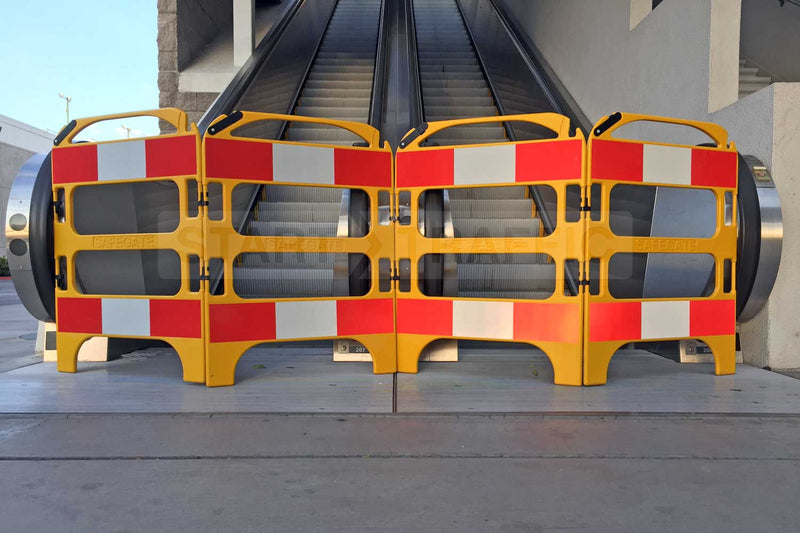 yellow Safegate in use blocking access