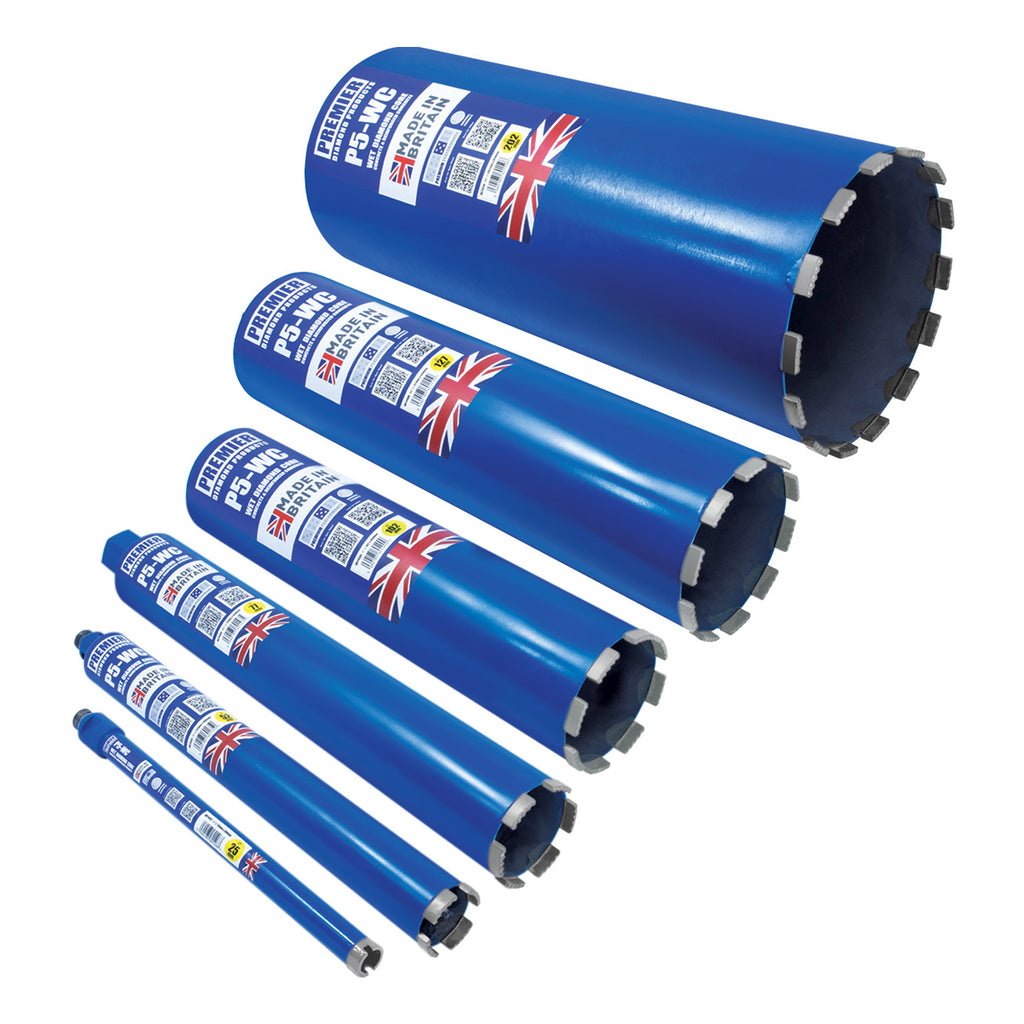 PDP P5-WC Concrete Wet Core Diamond Drill Bit 132 x 400mm with BSP Male Thread (½") DC11351