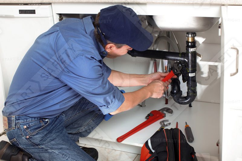 Plumber Wearring A Bump Cap