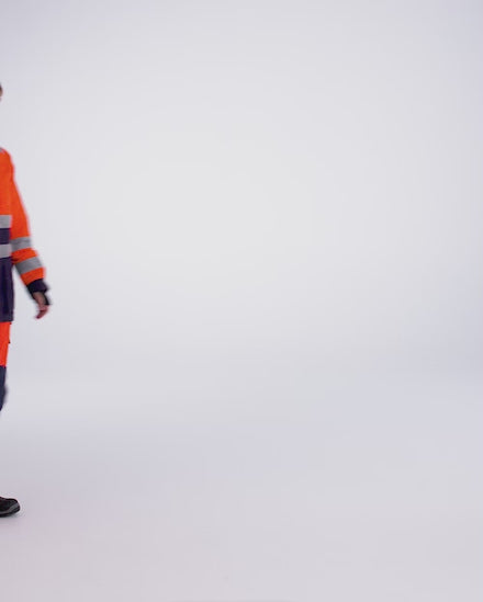 Blaklader 4472 Womens Hi Vis Winter Parka Hi Vis Orange Navy Blue Feature Video