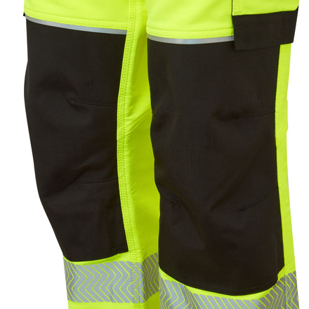 Pulsar Life Mens Hi Vis Yellow Stretch Combat Trousers LFE921