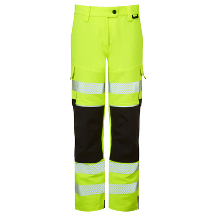 Pulsar Life Mens Hi Vis Yellow Stretch Combat Trousers LFE921
