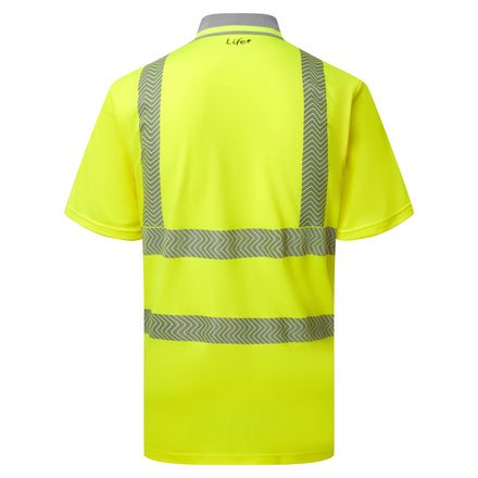 Pulsar Life Mens Hi Vis Yellow Short Sleeved Polo Shirt LFE923-NB