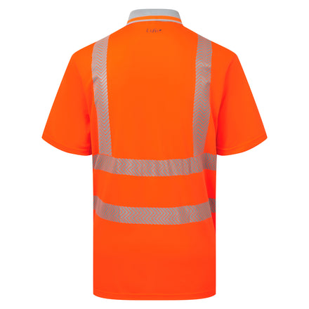 Pulsar Life Mens Rail Spec Hi Vis Orange Short Sleeved Polo Shirt LFE924-NB