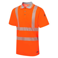 Pulsar Life Mens Rail Spec Hi Vis Orange Short Sleeved Polo Shirt LFE924-NB