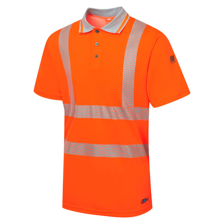 Pulsar Life Mens Rail Spec Hi Vis Orange Short Sleeved Polo Shirt LFE924-NB