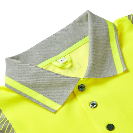 Pulsar Life Mens Hi Vis Yellow Long Sleeved Polo Shirt LFE925-NB