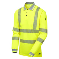 Pulsar Life Mens Hi Vis Yellow Long Sleeved Polo Shirt LFE925-NB