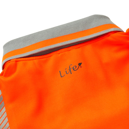 Pulsar Life Mens Rail Spec Hi Vis Orange Long Sleeved Polo Shirt LFE926-NB