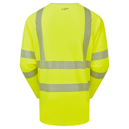 Pulsar Life Men's Hi-Vis Yellow T-Shirt Long-Sleeved LFE935