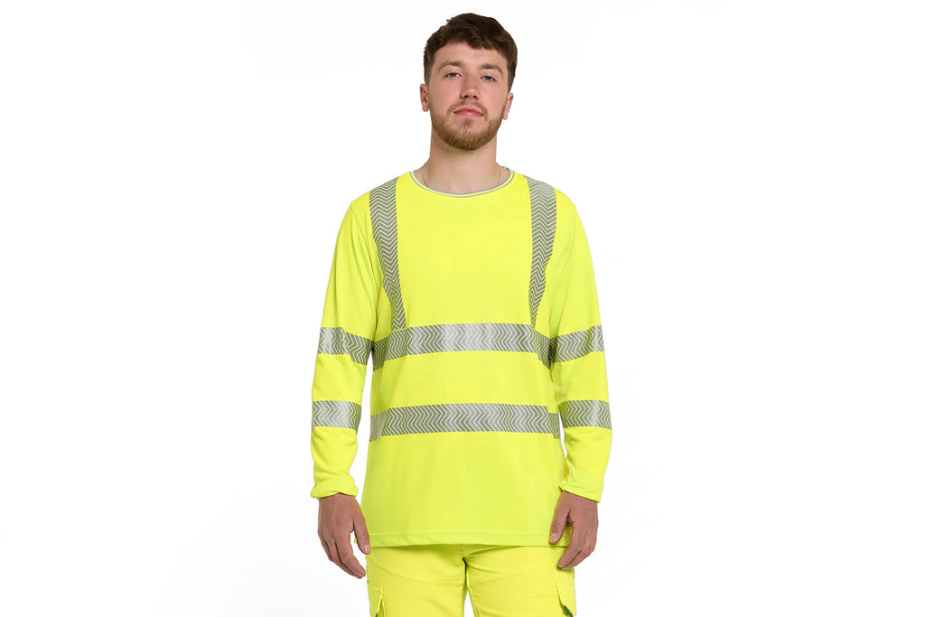 Pulsar Life Men's Hi-Vis Yellow T-Shirt Long-Sleeved LFE935