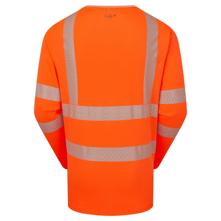 Pulsar Life Men's Hi-Vis Orange T-Shirt Long-Sleeved LFE936